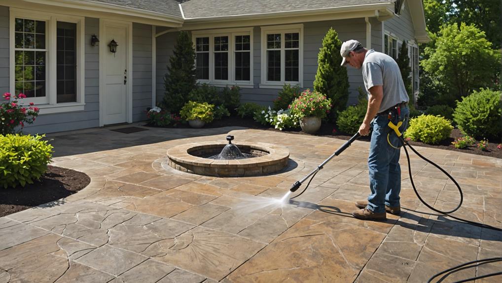 cleaning stamped concrete steps